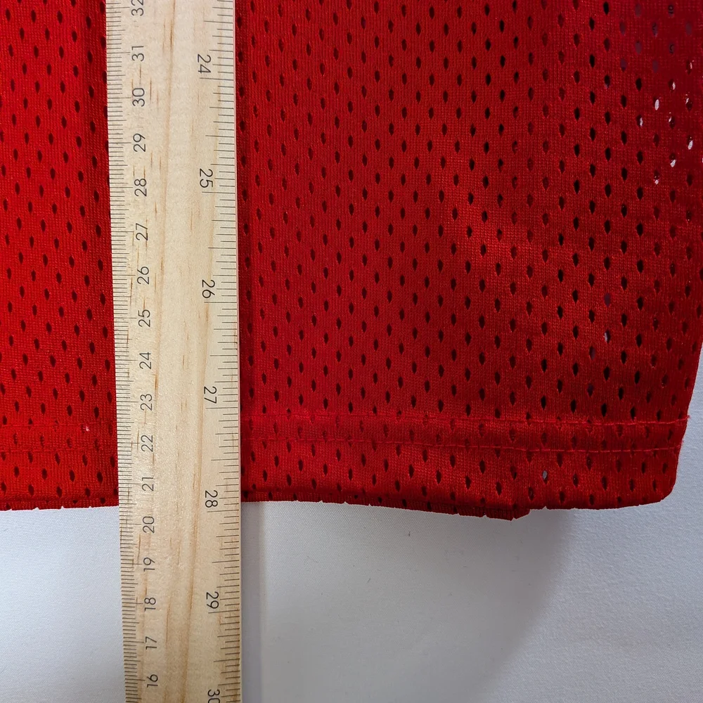 Stussy Mesh T-Shirt Men's S Red White City Logo Streetwear Jersey Tee - Picture 2 of 7